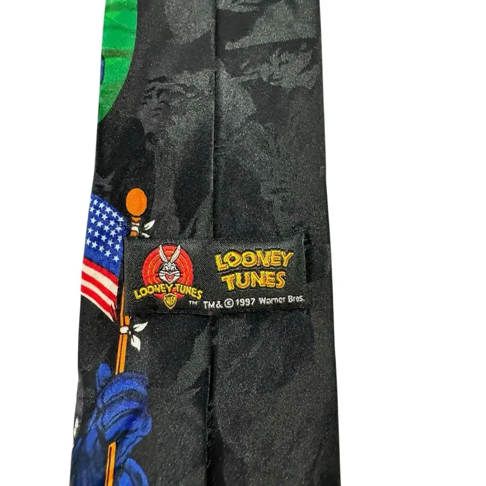 Looney Tunes Mania Taz Astronaut Outer Space Moon Novelty Necktie Vintage 1997